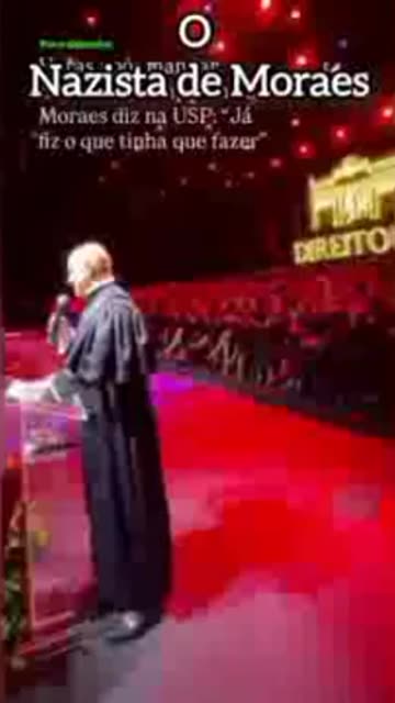 Nazista de Moraes se diverte, debocha e se gaba para o público da USP após enviar Bolsonaro para a Papudinha.