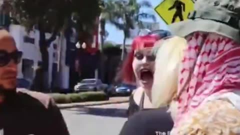 Demon possessed woman SCREAMS at street preacher. 👹