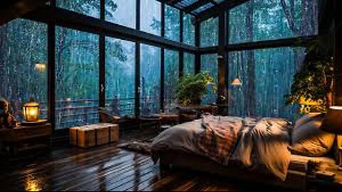 🔴 Rainy Night in a Cozy Cabin 🌧️ Deep Sleep Rain Sounds – Rain ASMR