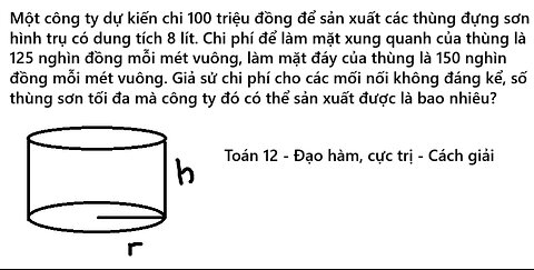 Sở Hà Tĩnh: Một công ty dự kiến chi 100 triệu đồng để sản xuất các thùng đựng sơn hình trụ có dung
