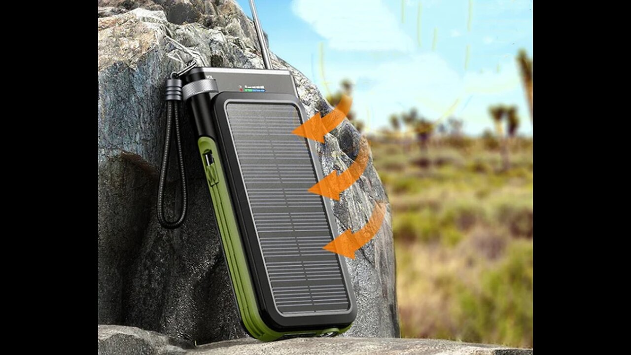20000mAh Solar Power Bank With Built-in Cable