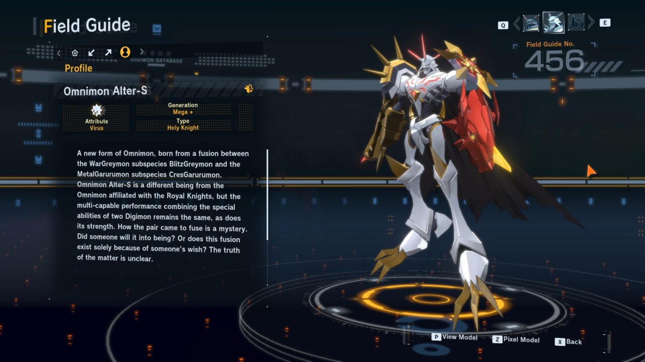 omnimon alter-s dlc (1) all digivolution/de-digivolution/profile Digimon Story Time Stranger