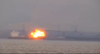 Cargo Ship Explodes In Baltimore Harbor In Maryland