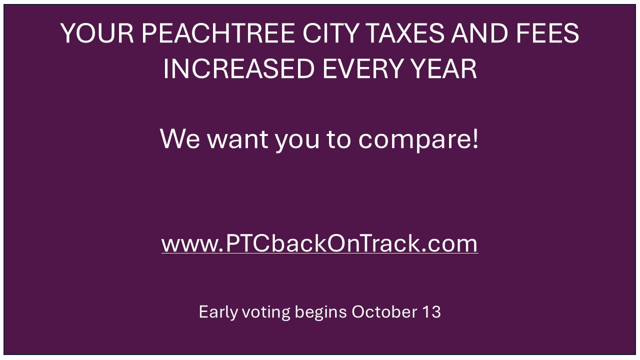 Your Peachtree City Taxes and Fees increased every year in Georgia