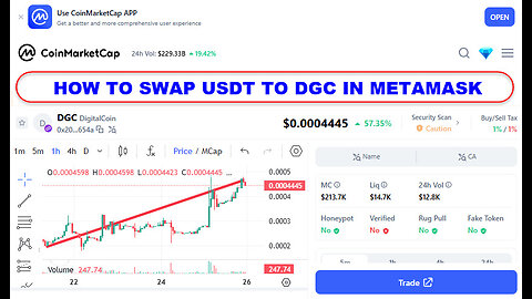 DIGITAL BOT DIGICOIN (DEMO) HOW TO SWAP USDT TO DGC IN YOUR METAMASK WALLET ? - TOP TEAM ROB BUSER