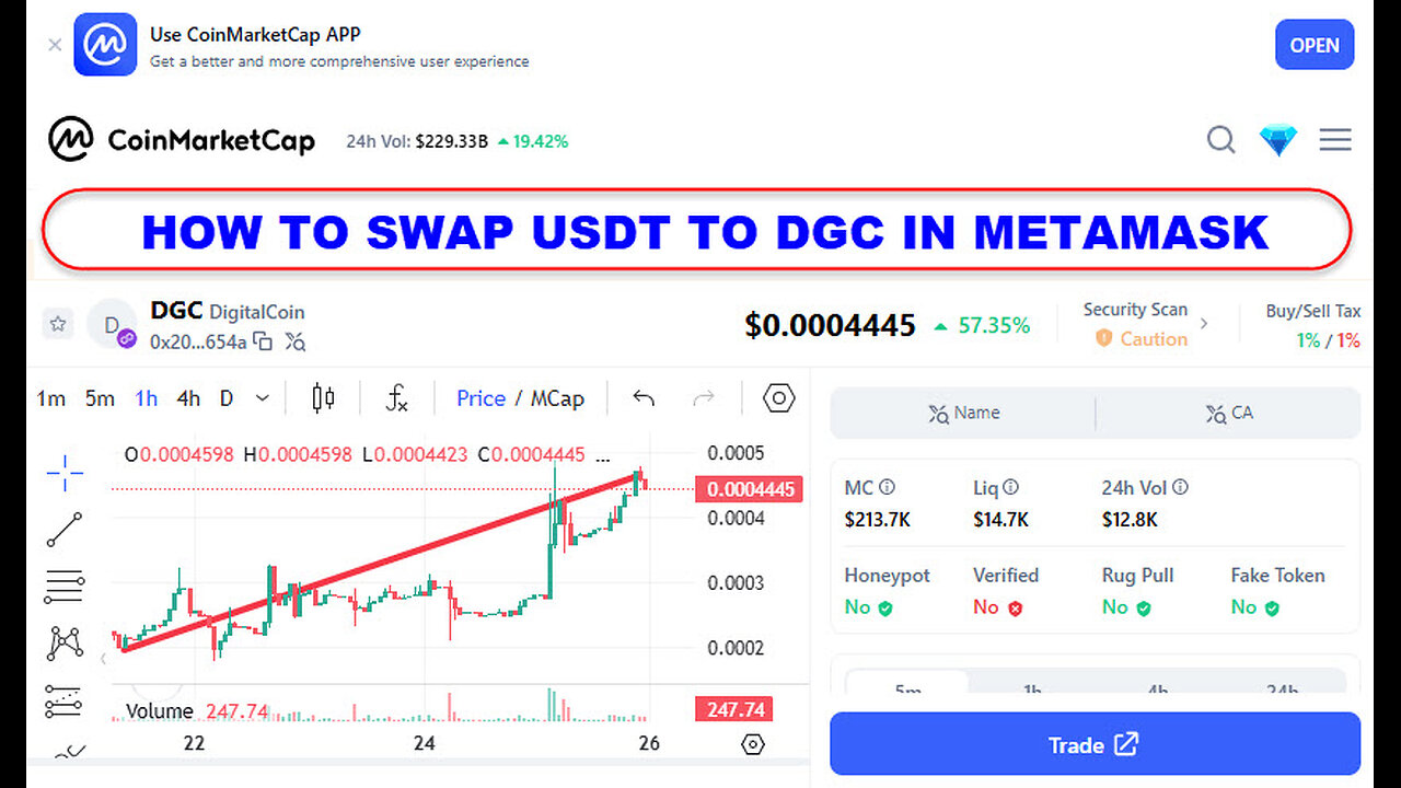 DIGITAL BOT DIGICOIN (DEMO) HOW TO SWAP USDT TO DGC IN YOUR METAMASK WALLET ? - TOP TEAM ROB BUSER