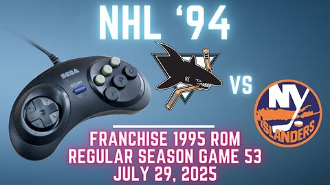 NHL '94 Franchise League (1995) - Sharks (Len) at Islanders (FLAnatic) {Genesis} Game 53