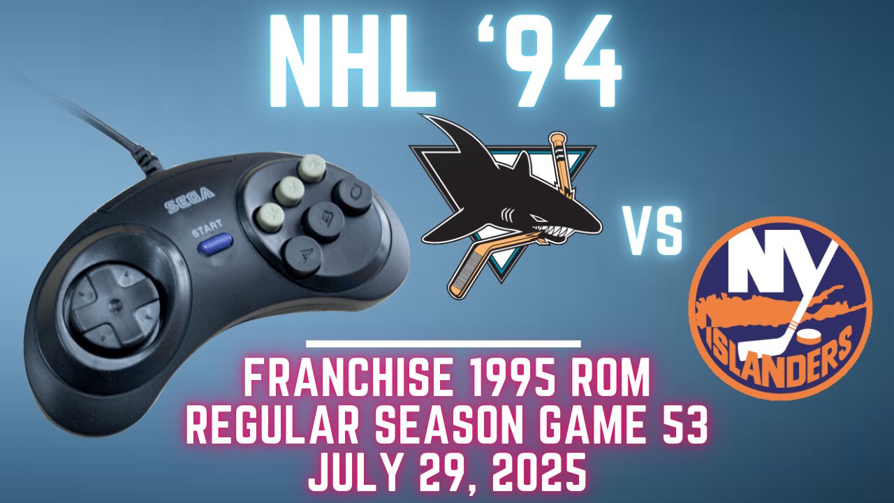 NHL 94 Franchise League (1995) - Sharks (Len) at Islanders (FLAnatic) {Genesis} Game 53