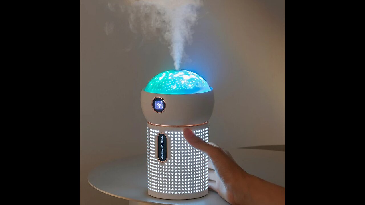 3-in-1 Portable Rechargeable Mini Humidifier, with 360° Dynamic Projection & Night Light, for Home