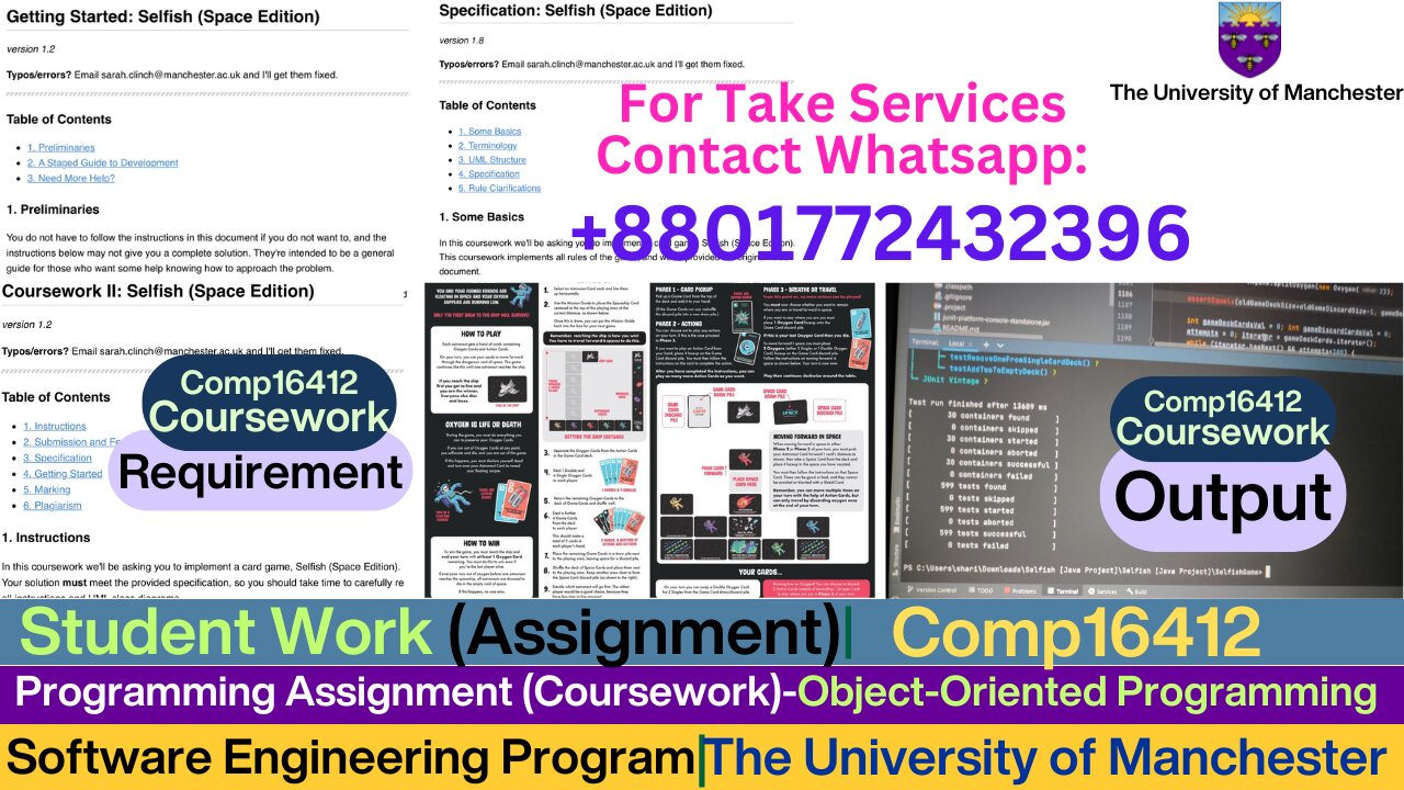 Client Work (Coursework) |COMP16412 Java Programming- Selfish Game Project|University of Manchester