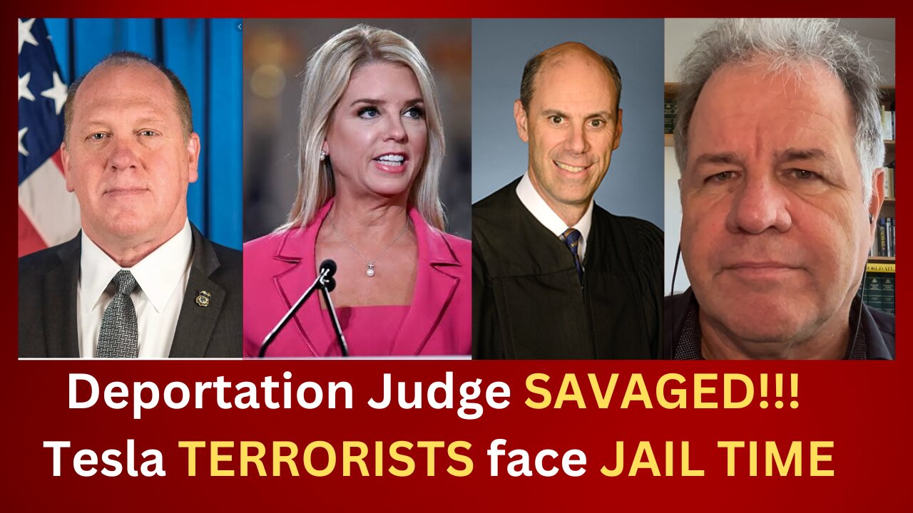 Incompetent Deportation Judge does not know what he is DOING, and Tesla Terrorists JAIL TIME