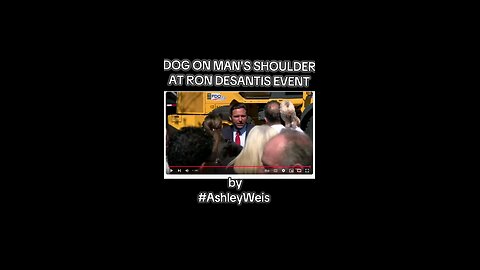 🗣️📣 #Dog on man's shoulder at Ron DeSantis event? #Governor #RonDeSantis dog puppy