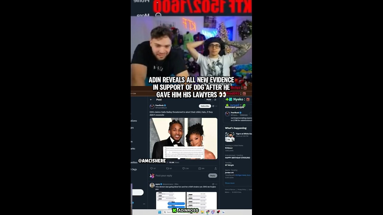 Adin reveals all new evidence in support of DDG after #adinross #ddg #pontiacmadeddg #hallebailey