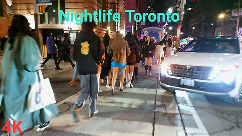 【4K】Nightlife Downtown Toronto Canada 🇨🇦