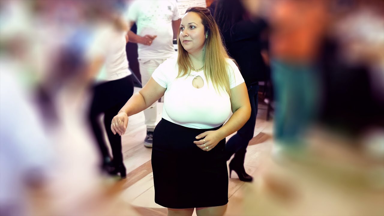 White Keyhole T-Shirt With Black Skirt