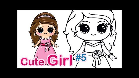 How to Draw a Cute Girl #5 Easy with Pretty Dress