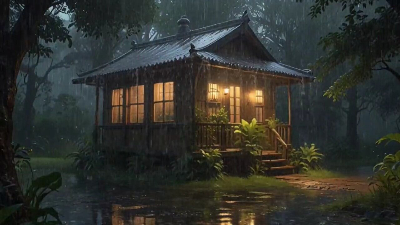 10 Hours of Heavy Rain for Deep Sleep & Meditation with Rain Sounds For Sleeping