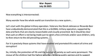 WAR REPORT - JULY 26 2025 - HOW EVERYTHING IS INTERCONNECTED