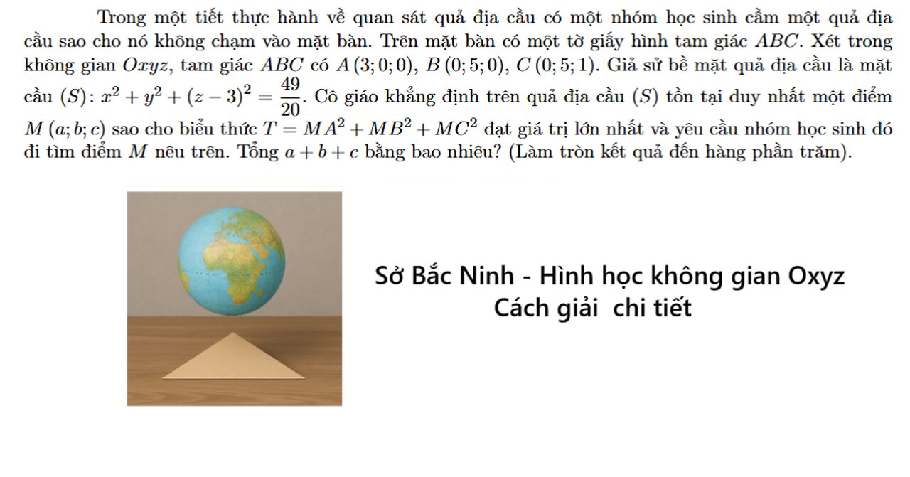 Sở Bắc Ninh: Trong một tiết thực hành về quan sát quả địa cầu có một nhóm học sinh cầm một quả