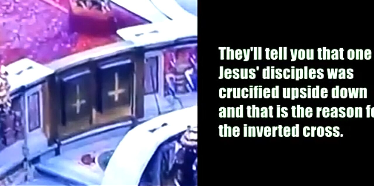 UPSIDE DOWN CROSSES AT THE POPE'S FUNERAL & OF COURSE IT'S JUST ANOTHER COINCIDENCE 👹