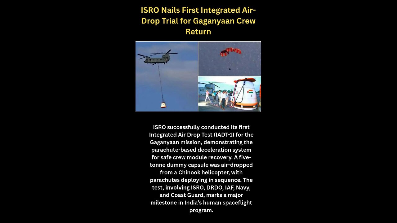 ISRO Nails First Integrated Air-Drop