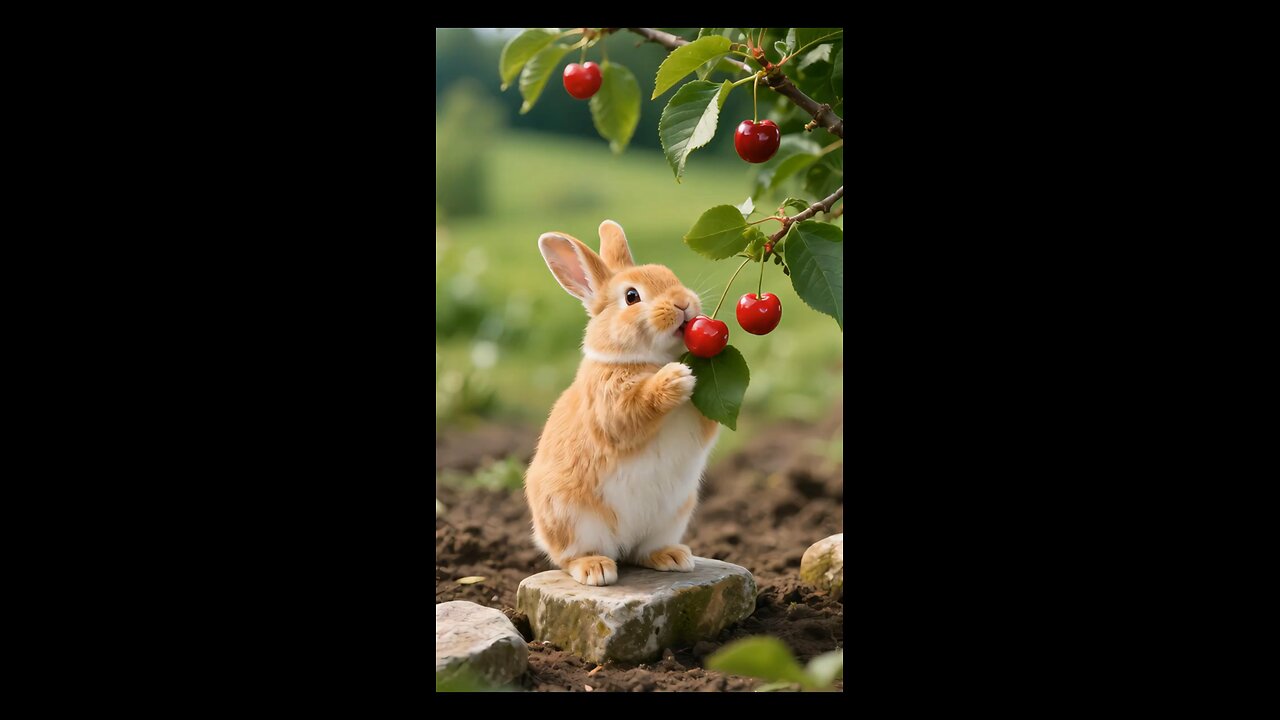 satisfaction ai video rabbit eating fruit