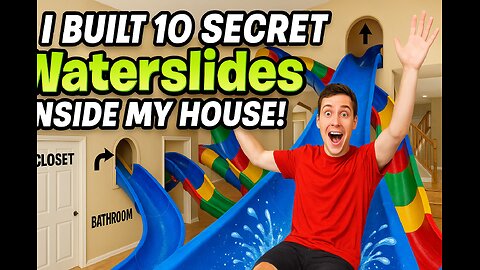 I Built 10 SECRET Waterslides Inside My House! 🏠💦