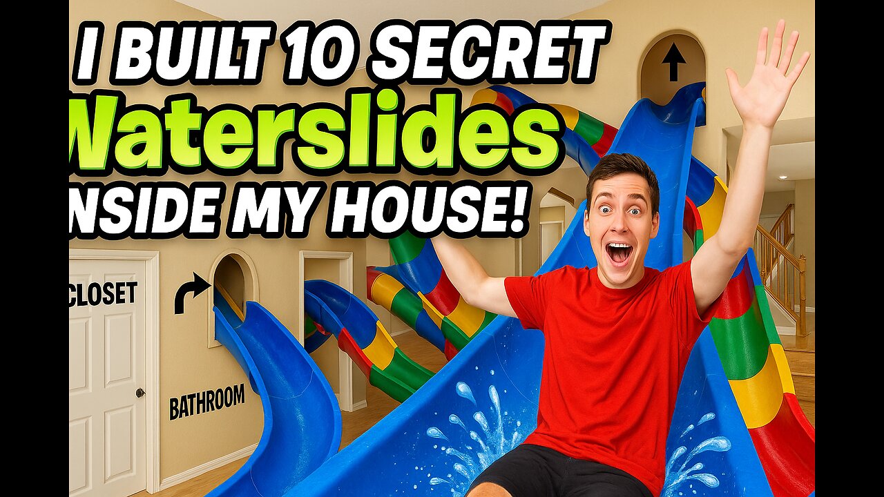 I Built 10 SECRET Waterslides Inside My House! 🏠💦