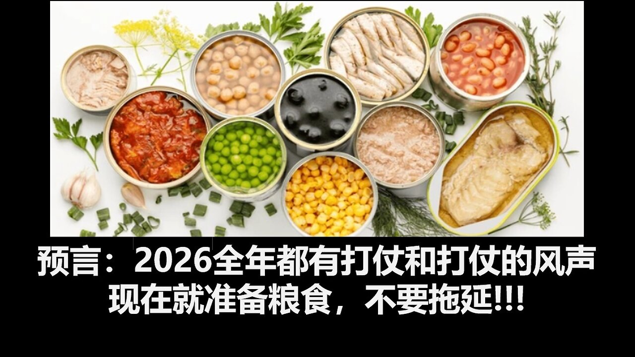 预言： 2026全年都有打仗和打仗的风声。现在就准备粮食，不要拖延!!!