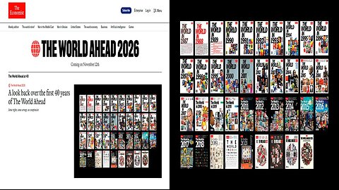 L'ANTEPRIMA UFFICIALE DELLA PROSSIMA COPERTINA DELLA RIVISTA THE ECONOMIST:THE WORLD AHEAD 2026 CHE USCIRà,COME TUTTI GLI ANNI DA SEMPRE,IL 12 NOVEMBRE 2025 E SARà LA 40ma EDIZIONE