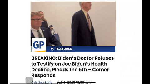 Biden’s Doctor Refuses to Testify on Joe Biden’s Health Decline, Pleads the 5th – Comer Responds