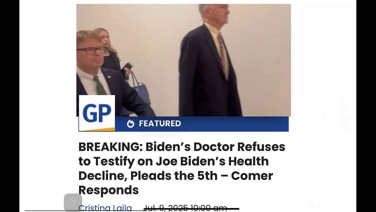 Biden’s Doctor Refuses to Testify on Joe Biden’s Health Decline, Pleads the 5th – Comer Responds
