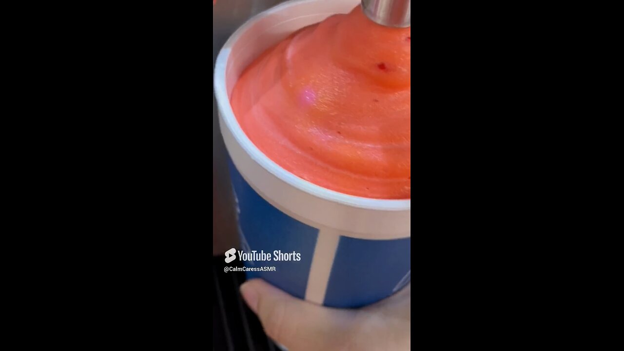 ASMR Red Slushie Bliss: Filling Up a Frosty Treat at the Gas Station