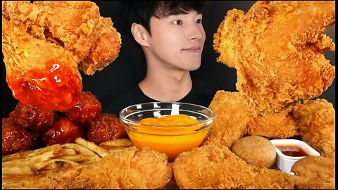 Crispy fried chicken + pistol leg + fried chicken with sauce