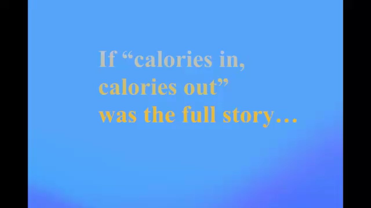 If “Calories in, calories out” was the full story…