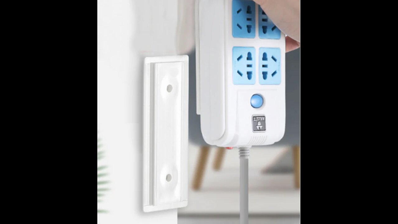 Power Strip Wall Mount, with Two Ways of Installation, Flexible Slide On_Off Design, for Home&Office