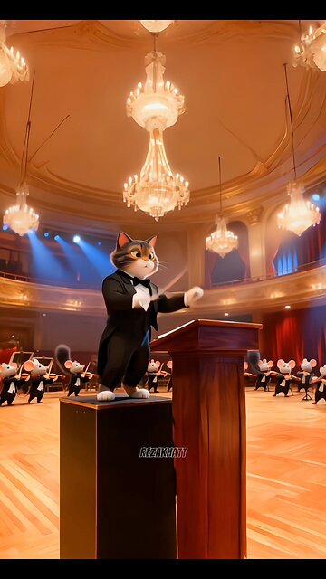 Maestro Cat and his Mouse Orchestra!