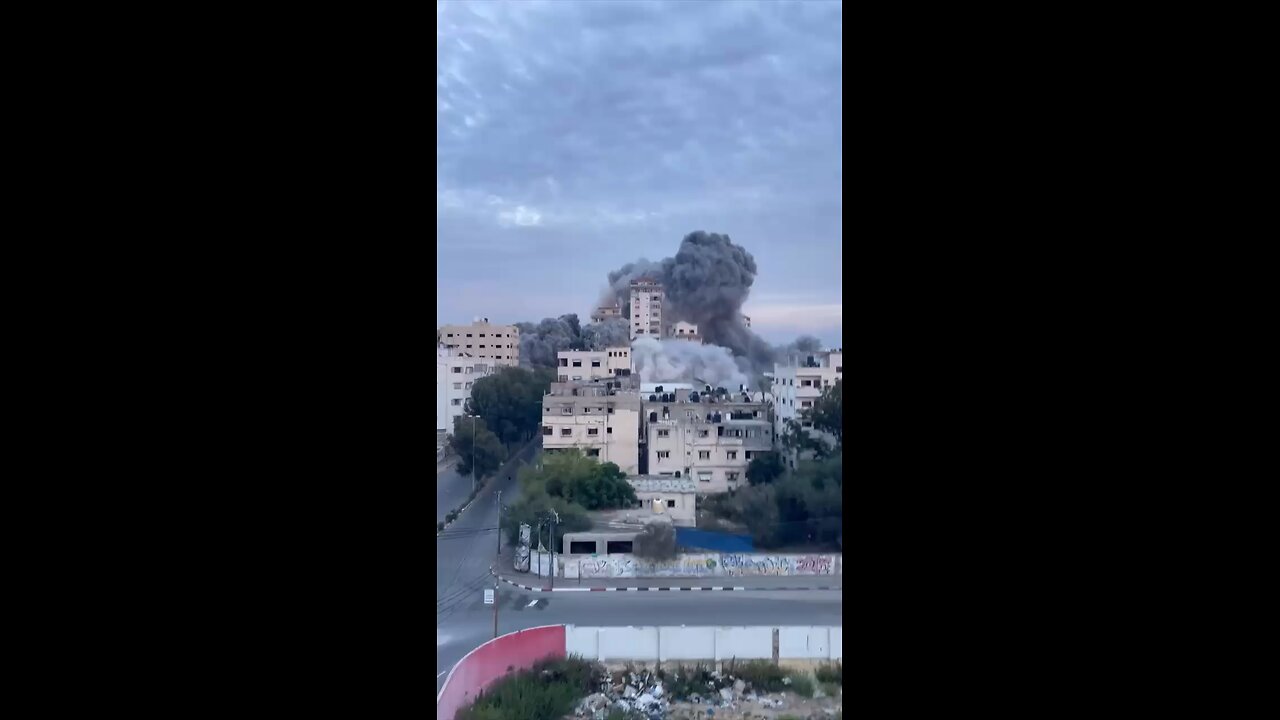 Gaza City area. IDF attack before entering.