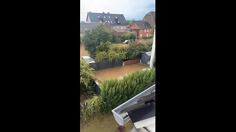 Heavy flood due to extreme rainfall in Erftstadt in the south-west of Cologne, Germany 🇩🇪