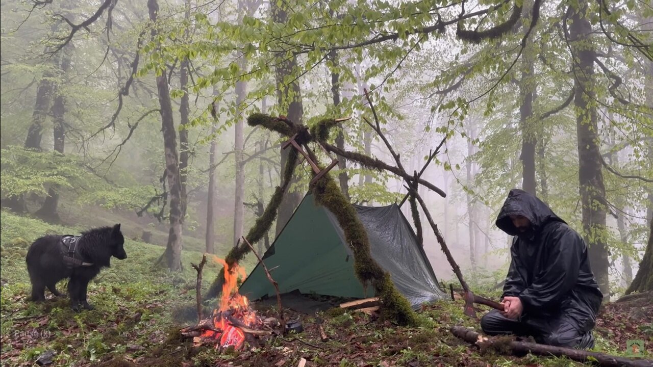 Can I SURVIVE in HEAVY RAIN? Camping in Thunderstorm