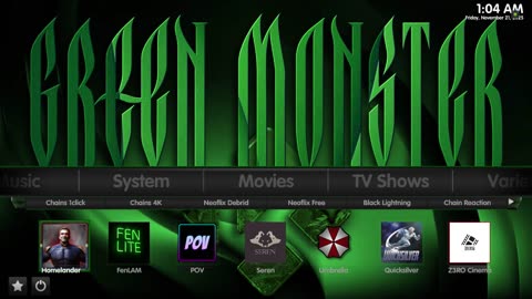 How to install the Green Monster Kodi Build via downloader