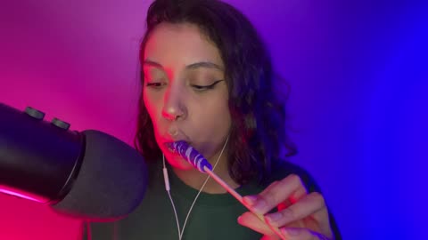 ASMR Sucking Twisty Grape Lollipop Eating (Mouth Sounds)