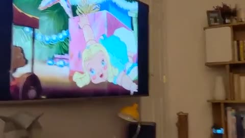 Black Cat Watching Tv