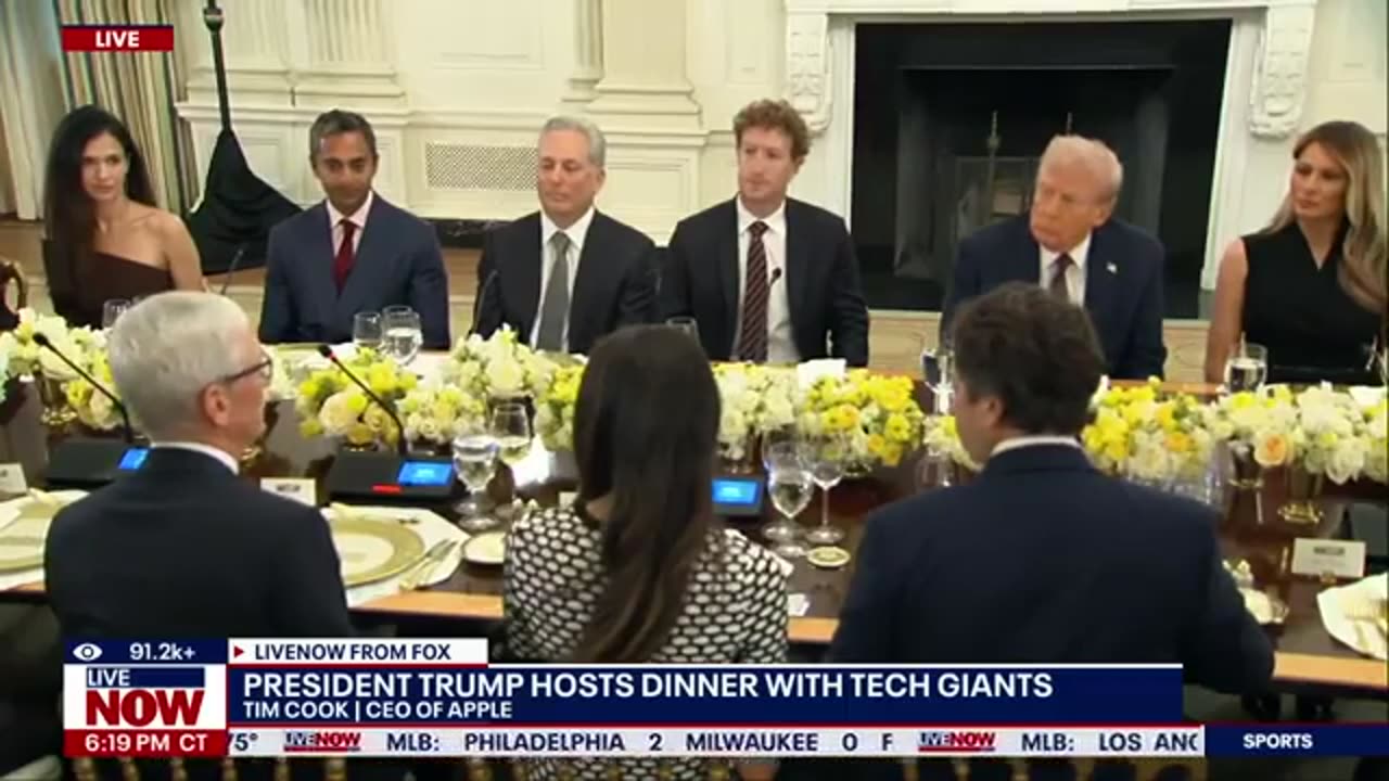 TRUMP HOST'S TOP TECH CEO's AT WHITE HOUSE: BILL GATES, MARK ZUCKERBERG, SAM ALTMAN, TIM COOK & MORE