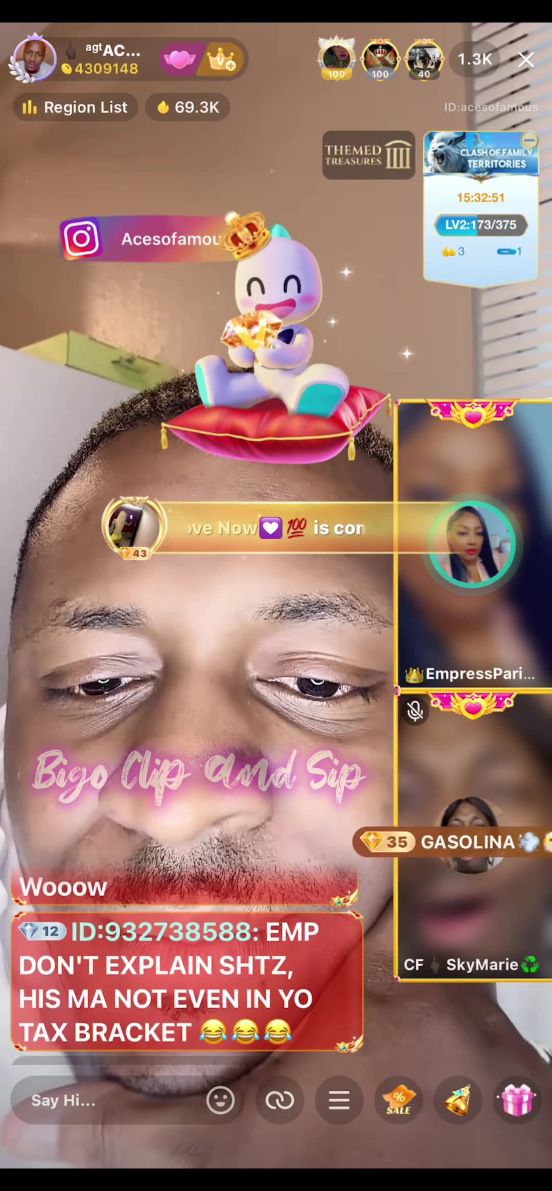 Ace tells Empress he heard her talking about his mom 5/28/25 #bigoclipandsip