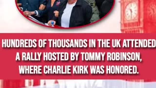 Hundreds of Thousands In The UK 🇬🇧 Attent Unite The Kingdom Rally Charlie Kirk Honored