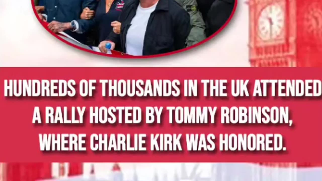 Hundreds of Thousands In The UK 🇬🇧 Attent Unite The Kingdom Rally Charlie Kirk Honored