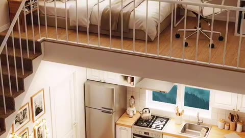 Escape to this cozy loft apartment on a rainy day.
