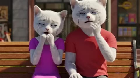 Fat Cat and Skinny Cat story 😍_A Love Story You’ll Never Forget_ #cat #kitten #shorts