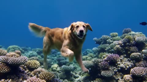 Dog Explores Coral Reefs in the Ocean 🐶🌊🐠🐾